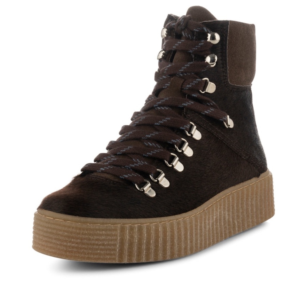 SHOE THE BEAR CHIC BROWN AGDA BOOT SUEDE - BROWN PONY SZ 6